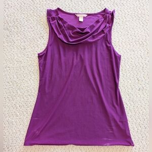 Banana Republic Purple Cowl Neck Tank Top